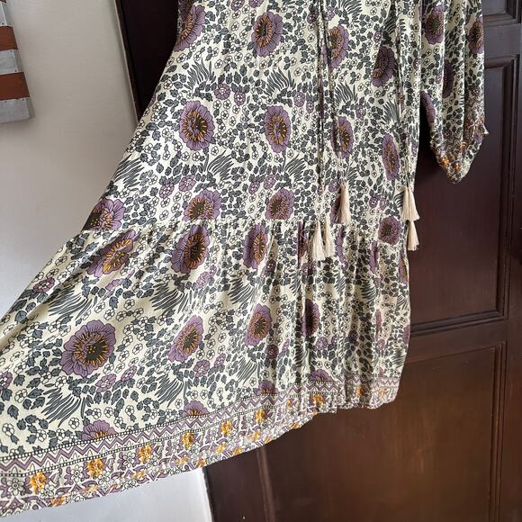 NATALIE MARTIN | Stevie Mini Swing Dress - Vintage Floral  Sand | Size Small - Picture 9 of 10